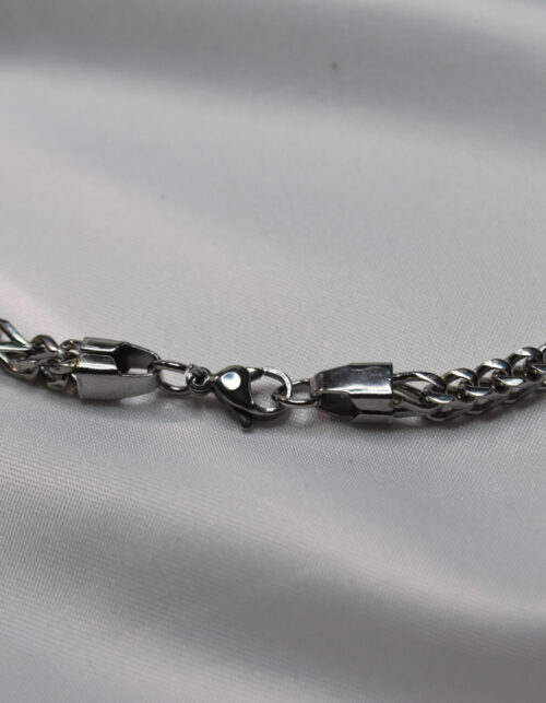 שרשרת חוליות זוויתיות כסופה | סטיינלס סטיל