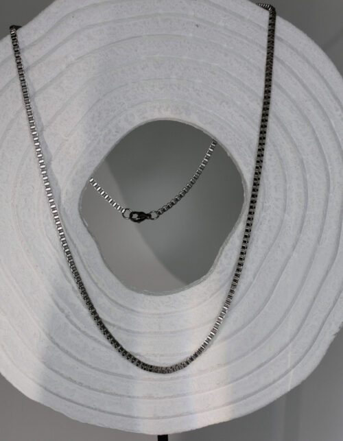 שרשרת חוליות מרובעות כסופה | סטיינלס סטיל