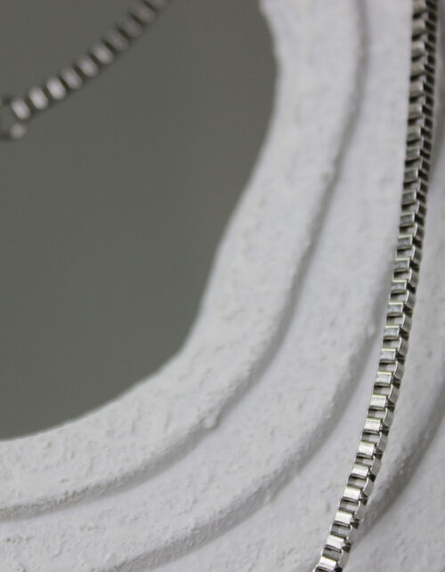 שרשרת חוליות מרובעות כסופה | סטיינלס סטיל