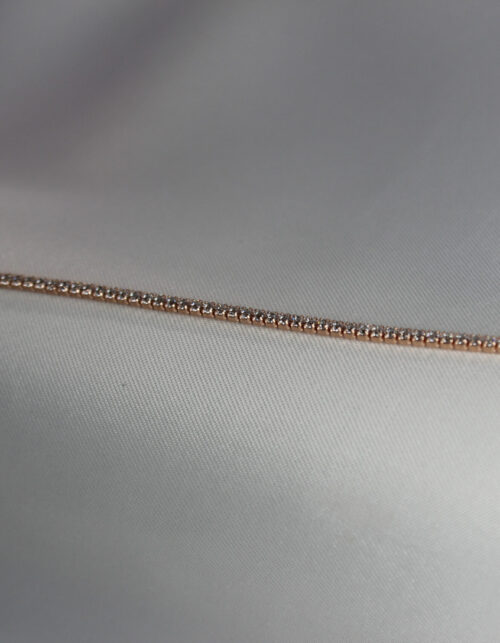 צמיד טניס עדין רוז גולד | כסף 925