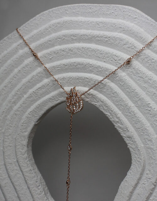 שרשרת האש שלי עניבה רוז גולד | כסף 925