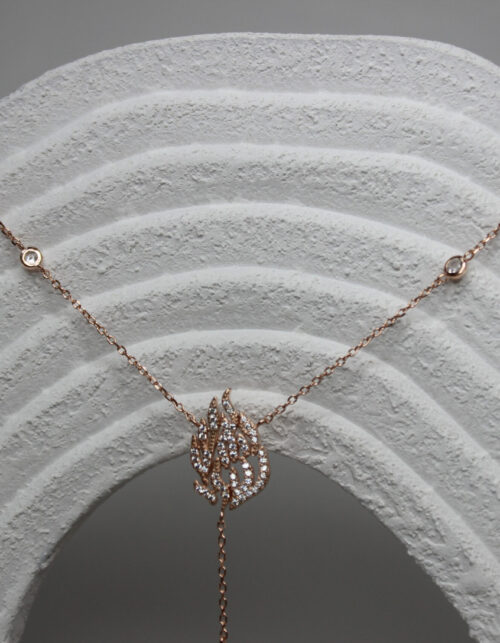 שרשרת האש שלי עניבה רוז גולד | כסף 925