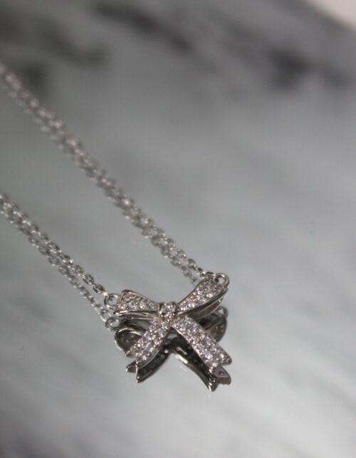 שרשרת פפיון משובץ | כסף 925