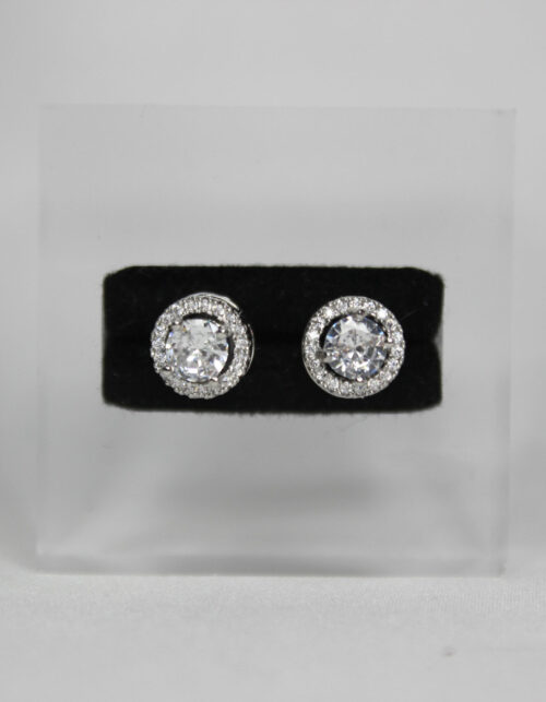 עגילים זירקון מרכזי גדול | סטיינלס סטיל