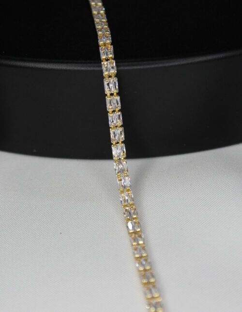 צמיד טניס בשיבוץ אבני באגט | סטיינלס סטיל