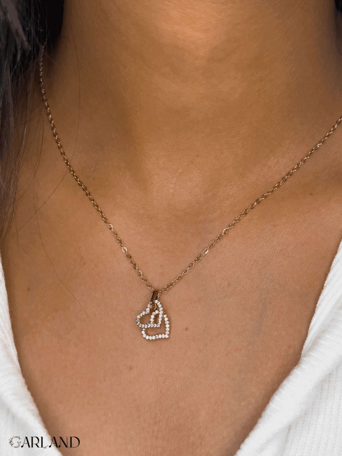 שרשרת-לבבות-כפולה-זהב