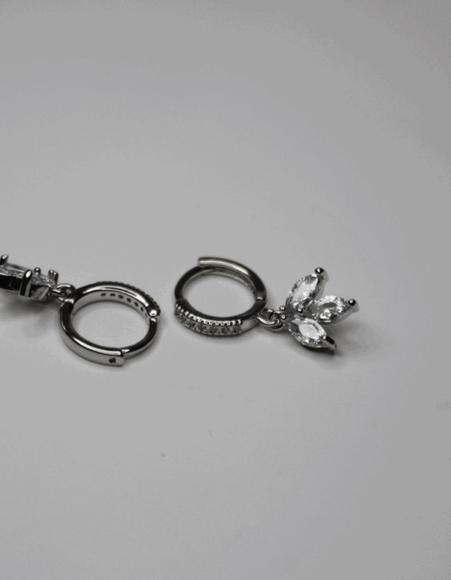 עגילי פרח לוטוס | ציפוי כסף