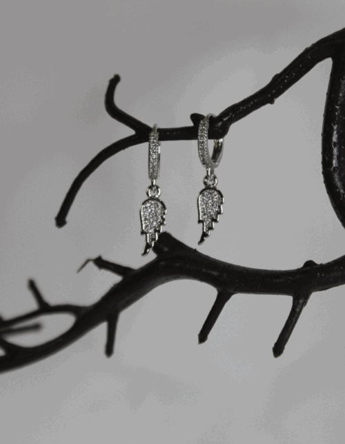 עגילי כנפיים | ציפוי כסף