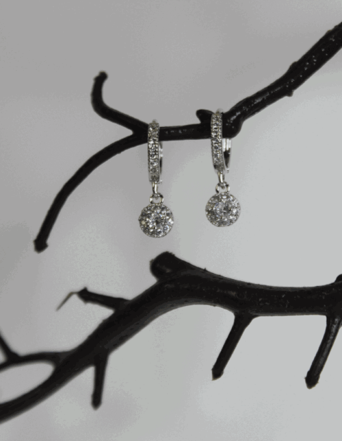 עגילי ניצוץ מושלם | ציפוי כסף