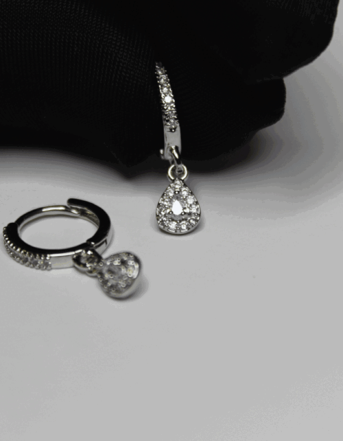 עגילי טיפה | ציפוי כסף