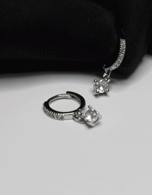 עגילי זירקון | ציפוי כסף