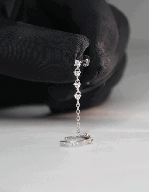 עגיל זירקון הליקס | כסף 925