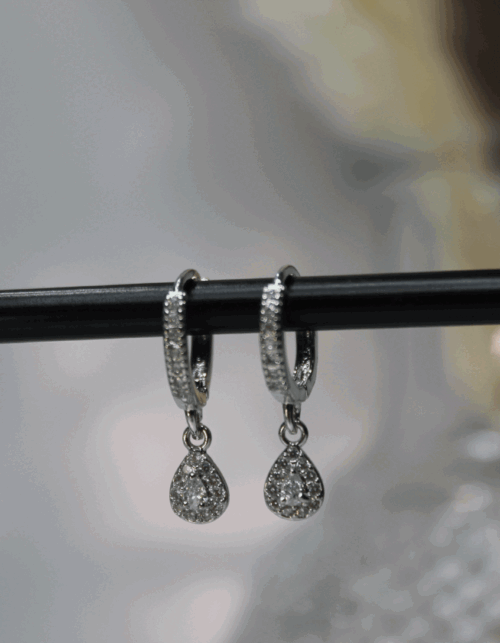 עגילי טיפה | ציפוי כסף