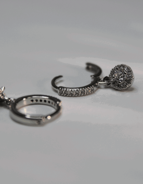 עגילי ניצוץ מושלם | ציפוי כסף