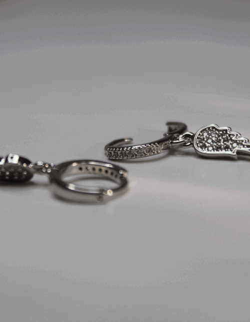 עגילי כנפיים | ציפוי כסף