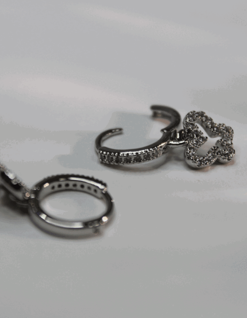 עגילי פרפר | ציפוי כסף