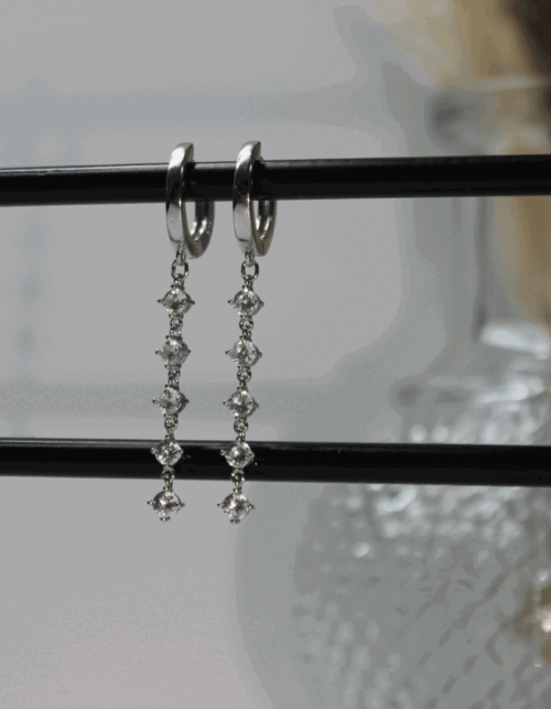 עגילי טיפות אור | כסף 925