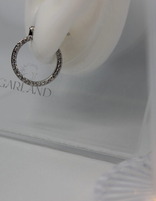 עגילי חישוק משובצים | ציפוי כסף