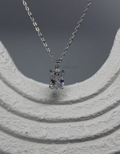 שרשרת זירקון מלבני | כסף 925