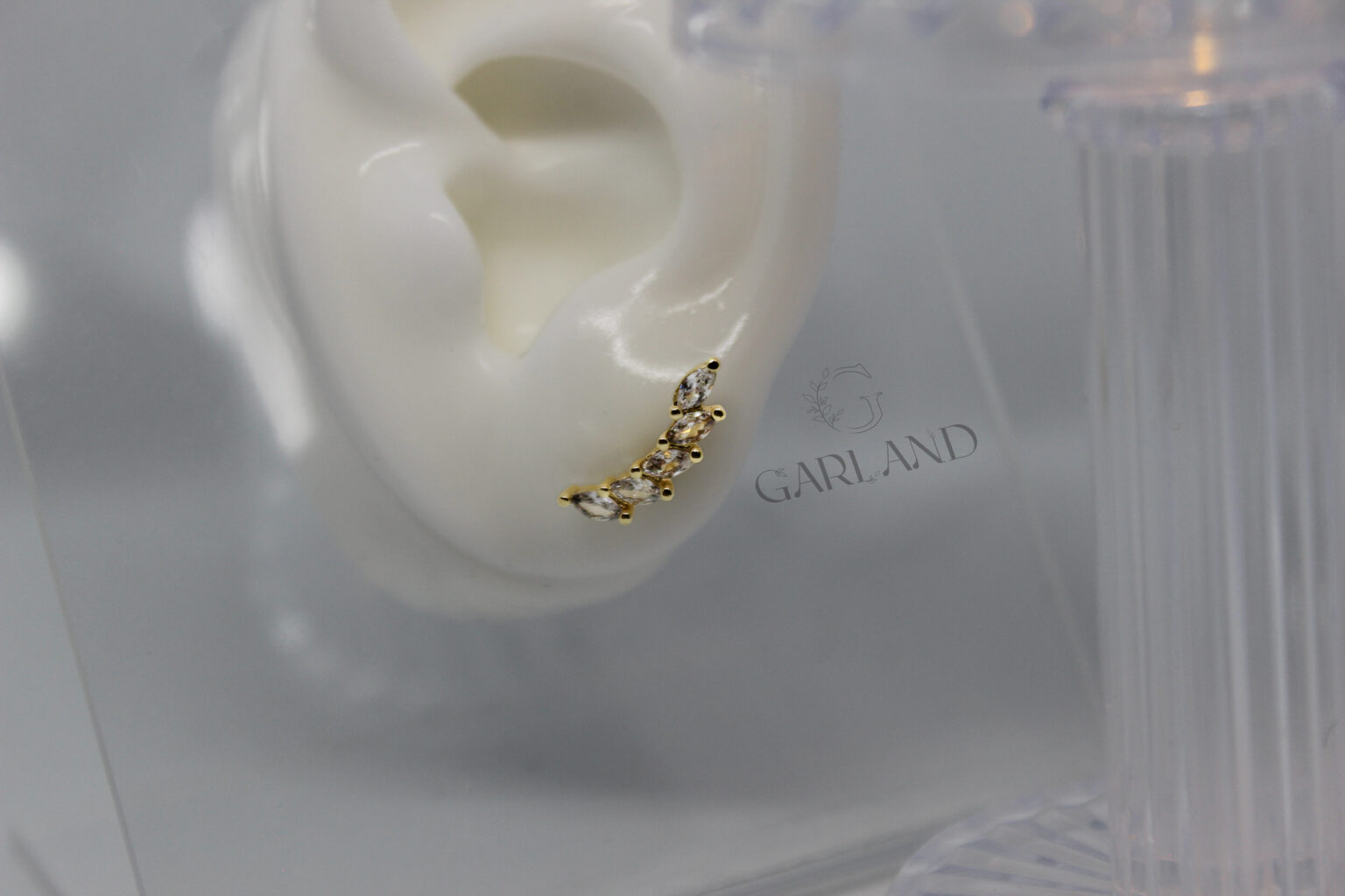 עגילי מניפה זהב