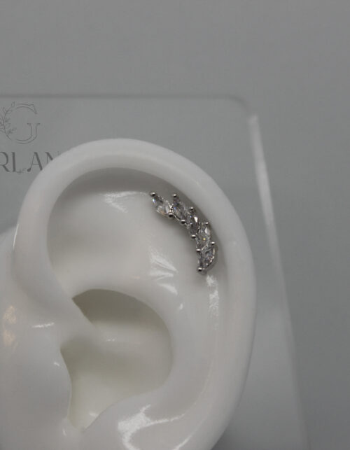 עגילי מניפה | ציפוי כסף