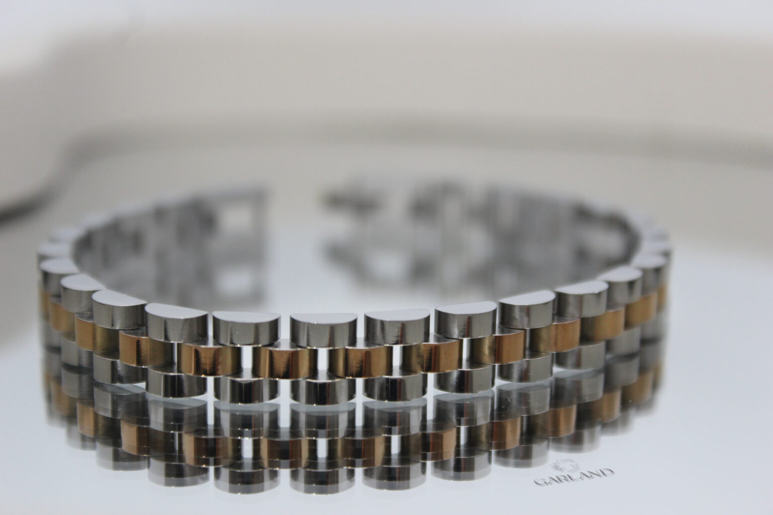 צמיד רוז גולד וכסף חוליות גבר סטיל 2