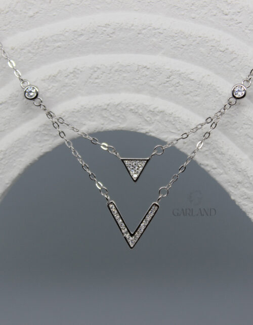 שרשרת כפולה משולשים | כסף 925