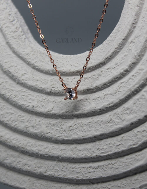 שרשרת זירקון עגול | כסף 925