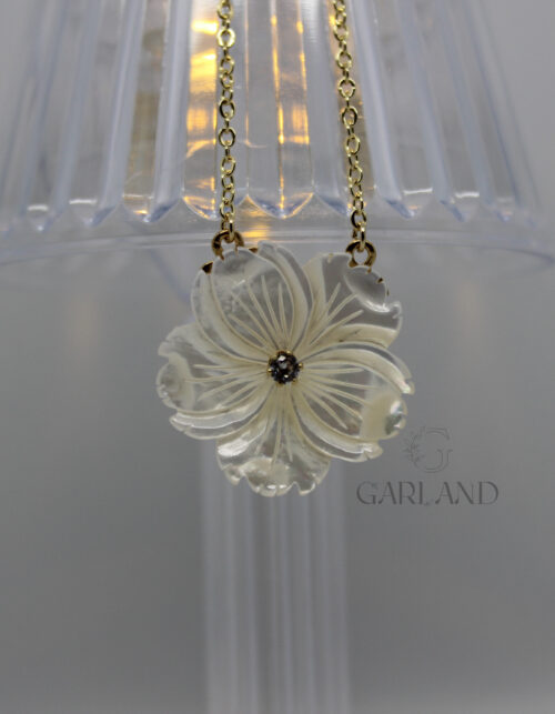 שרשרת פרח זירקון | סטיינלס סטיל