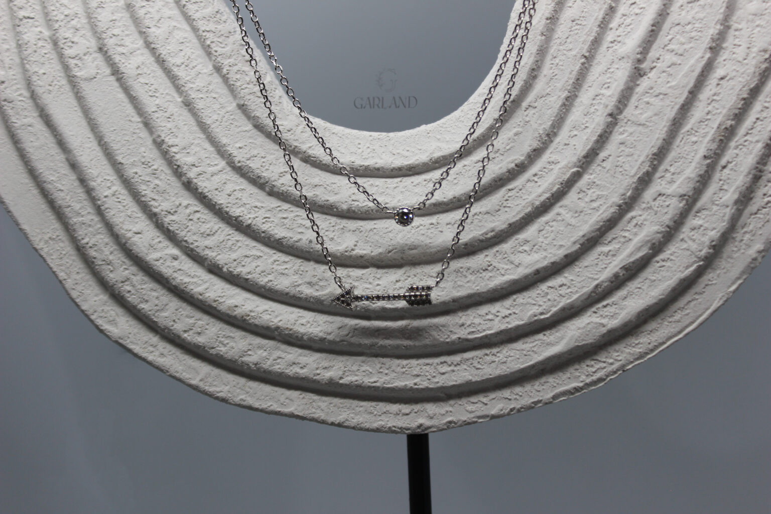 שרשרת כפולה 925 חץ וזירקון