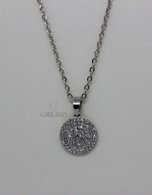 שרשרת עיגול משובץ | סטיינלס סטיל